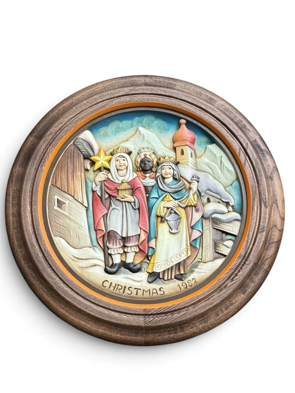 Three Kings Holiday Wall Plaque - Multicolor Christmas Scene